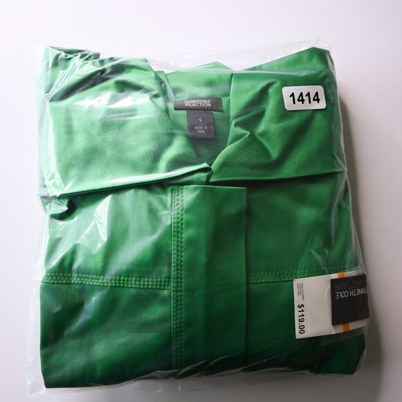 KENNETH COLE REACTION Kelly Green Lined Satin Look Jacket - NWT - Size Small - Picture 14 of 14